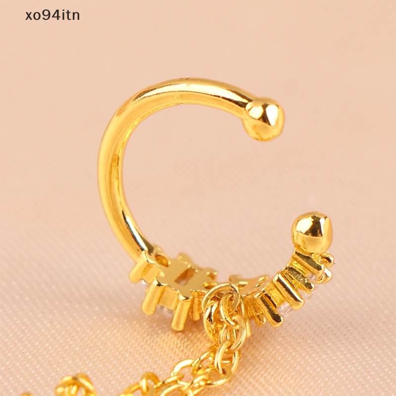 1 Khuyên Kẹp Vành Tai Hình Bông Hoa Đính Đá Thời Trang