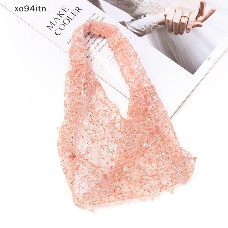 Băng Đô Cài Tóc Phối Lưới Thoáng Khí Đính Ngọc Trai Thời Trang