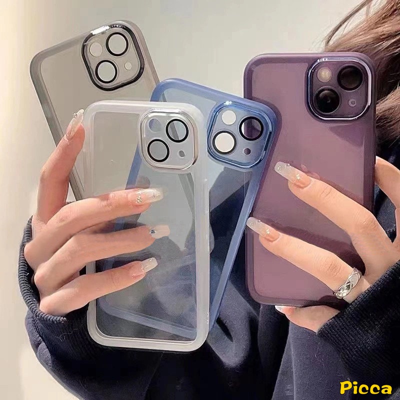 Ốp Điện Thoại Kim Loại Mạ Sang Trọng Bảo Vệ Camera Cho iPhone 7Plus 8Plus XR 11 Pro Max 14 13 12 Pro Max X XS Max 7 8Plus