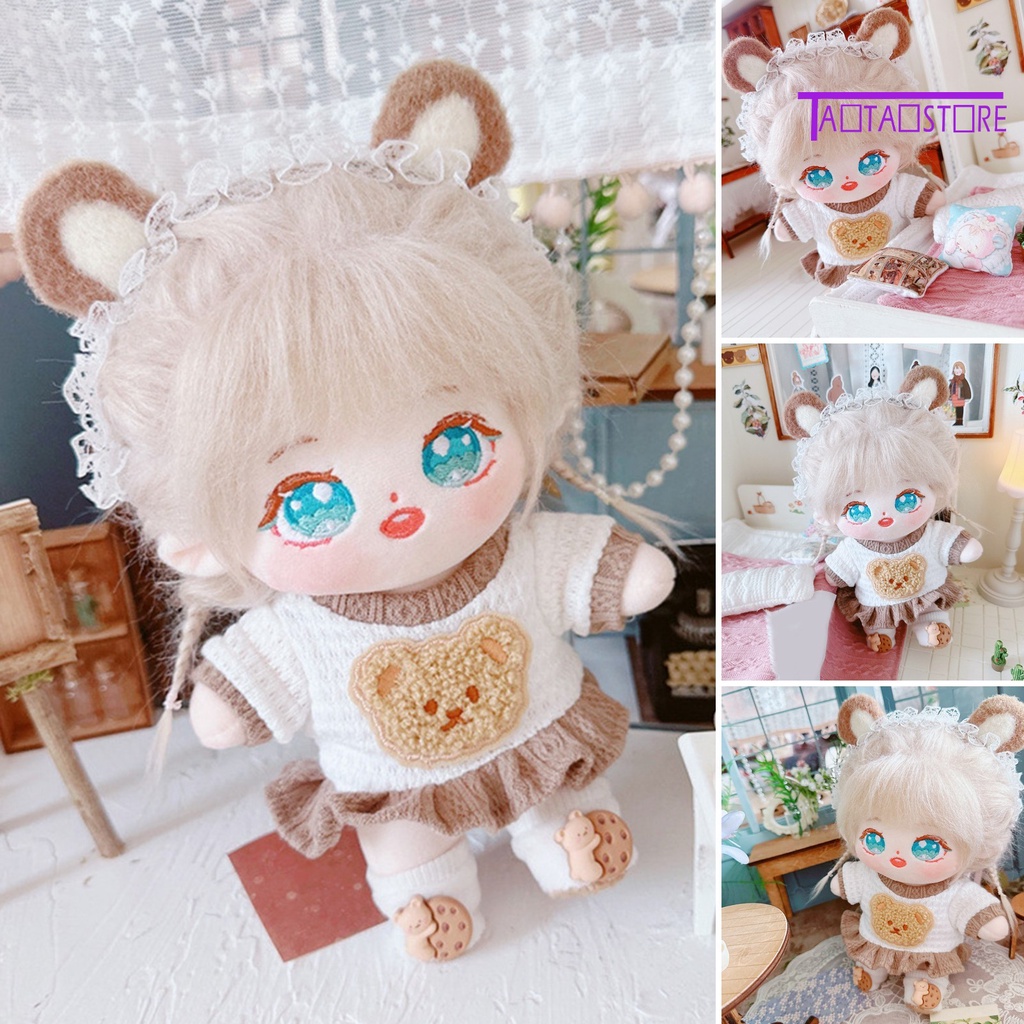 Búp Bê Nhồi Bông Đồ Chơi Hình Gấu Mềm 20cm