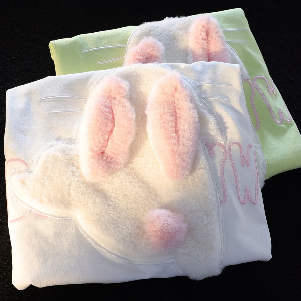 Áo Thun Tay Ngắn Thêu Hình Thỏ Bông Dễ Thương Thời Trang Mùa Hè Cho Nữ