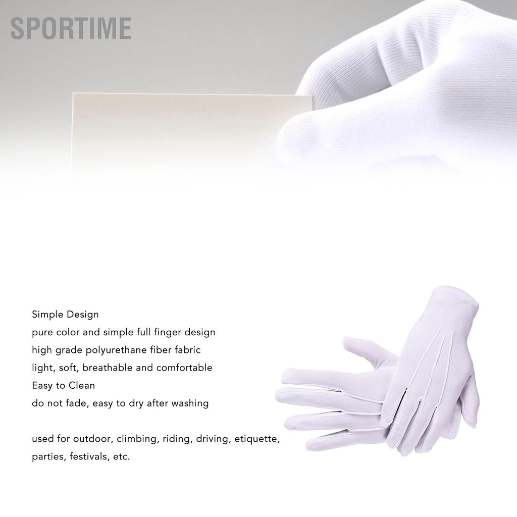 Bán hàng nóng Trắng Găng Tay Mỏng Co Giãn Thoáng Khí Nghi Lễ Diễu Hành Người Lớn Đồng Nhất Ngoài Trời Lái Xe Leo Núi Đi