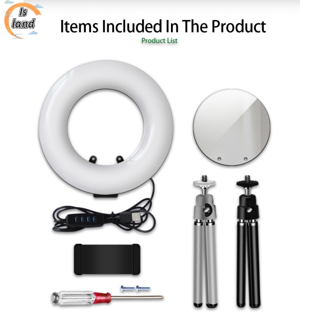 Đèn LED Tròn 9 Inch 4 Trong 1 Dùng Trang Điểm