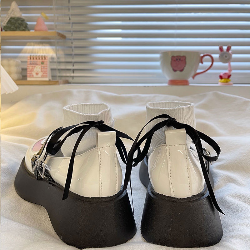 Giày Mũi Tròn Đế Xuồng Phong Cách Nhật Bản