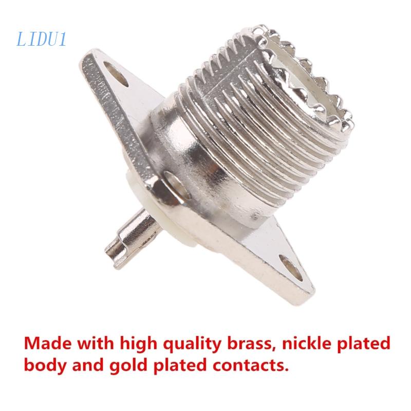 Đầu Nối LIDU1 SO 239 SO239 UHF Female Jack RF Coax 4 Lỗ Kết Nối Thẳng Cho Đồng Trục