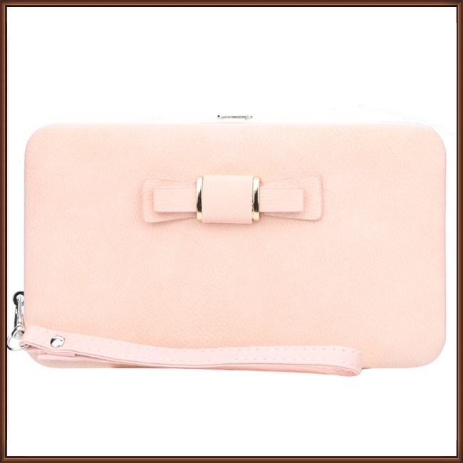 Ví Gập 2 Ngăn Đựng Thẻ Đính Nơ Thời Trang Dành Cho Nữ