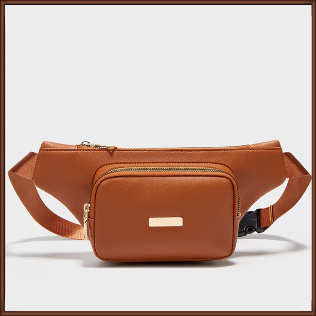 Túi Đeo Hông Bằng Da Nhân Tạo Màu Trơn Đa Năng Thời Trang Cho Nữ