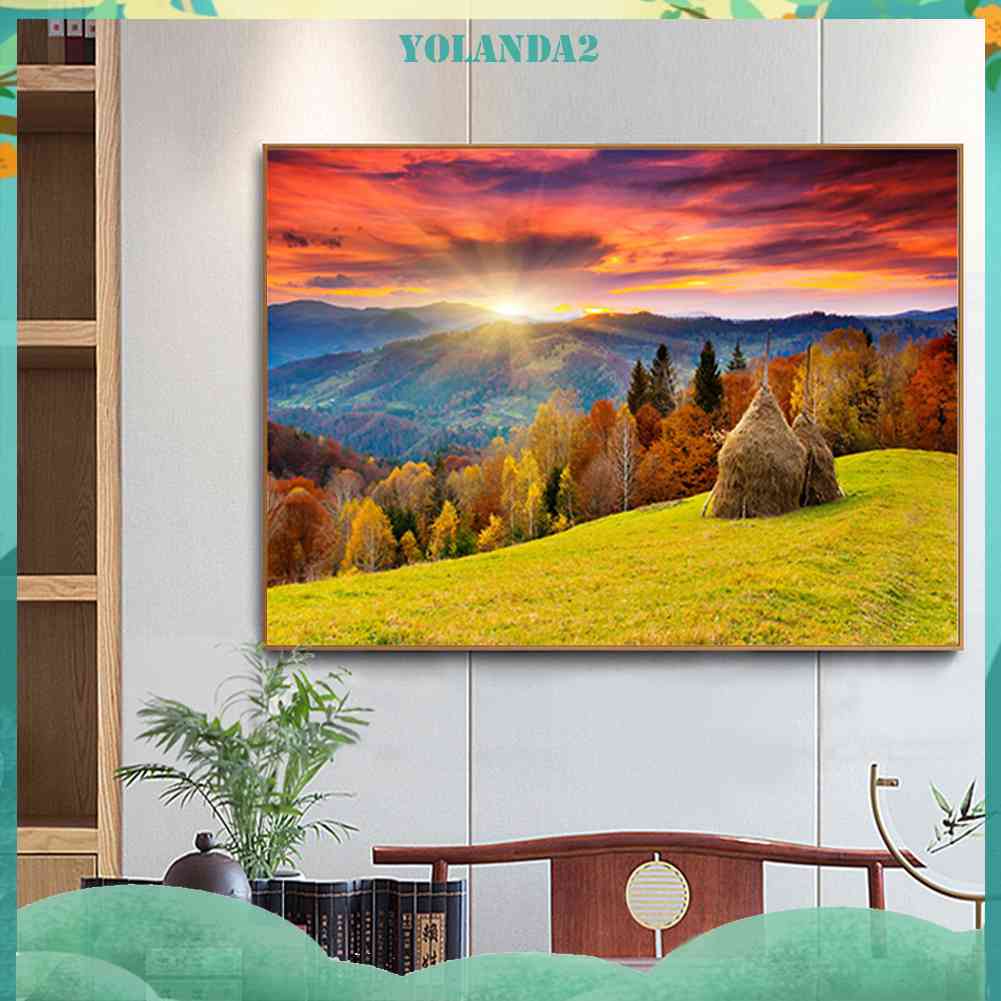 Bộ Tranh Đính Đá 5D Họa Tiết Hoàng Hôn Độc Đáo DIY Dùng Trang Trí Nhà Cửa