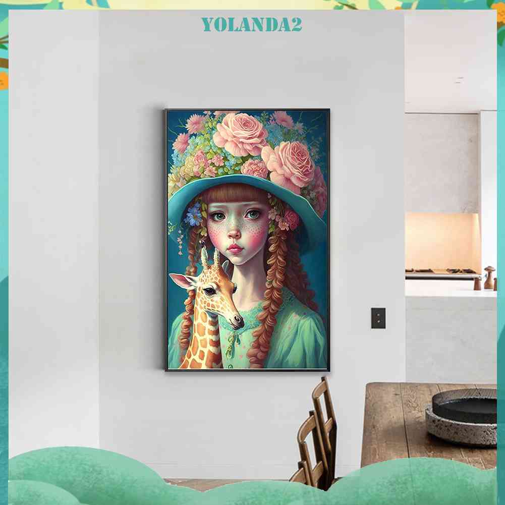 Tranh Đính Đá Kim Cương Toàn Bộ 5D DIY Hình Vẽ Cô Gái Trang Trí Nhà Cửa