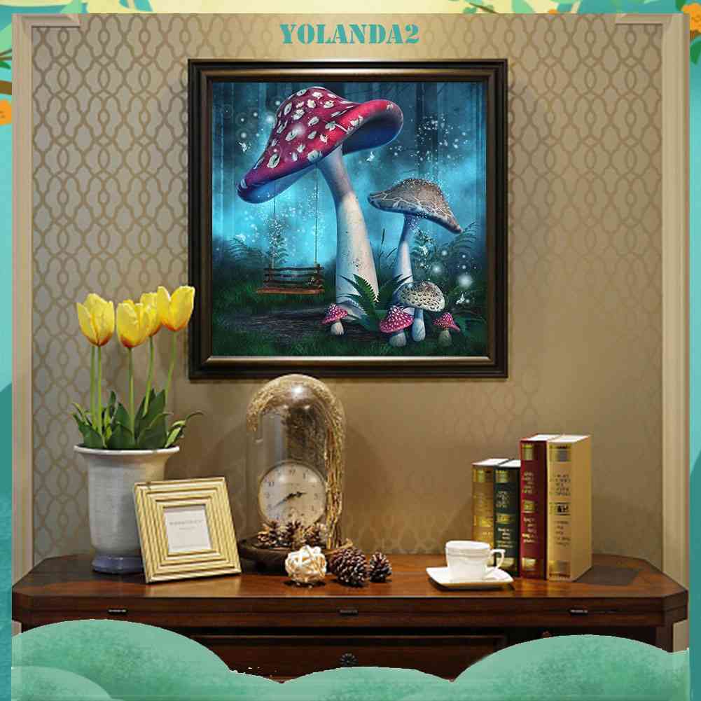 Tranh Đính Đá Kim Cương Toàn Bộ 5D DIY Hình Cây Nấm