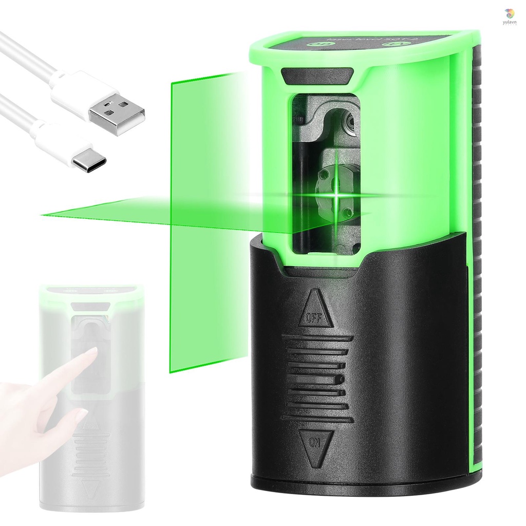 Máy Cân Bằng Laser 2 Cấp Độ Đa Năng Mini Màu Xanh Lá Có Thể Sạc Lại Chống Rơi