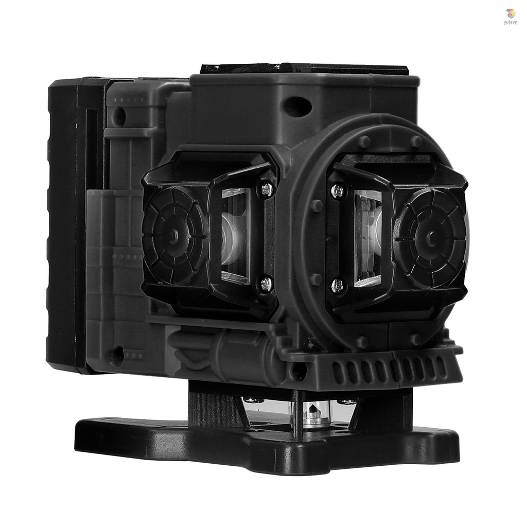 Đèn Laser Xanh Lá Đa Năng 12 Đường 3 Cấp Độ 3° Dụng Cụ Đo Mức Pin Lithium Đa Hướng Tự Dán Tường Có Thể Sạc Lại