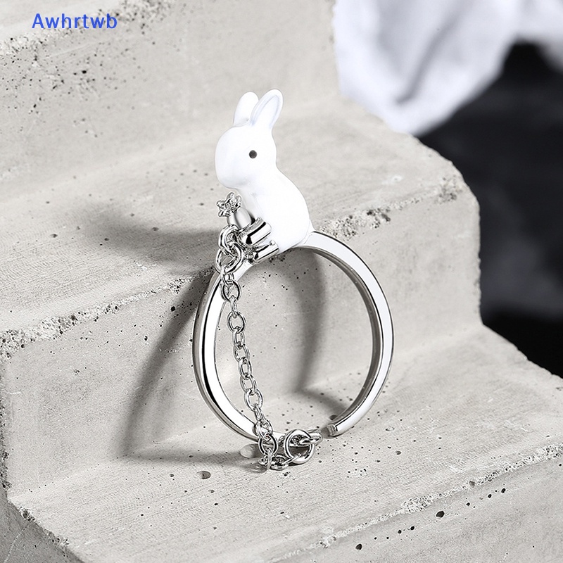 Nhẫn Hở Mạ Bạc 925 Hình Thỏ Và Củ Cải Xinh Xắn Mới