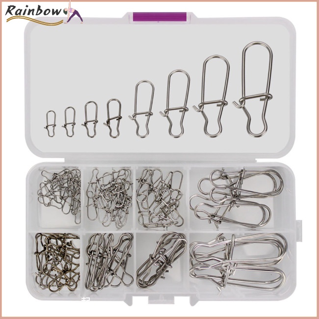 Set 100 Kẹp Cá Số 0 Chuyên Dụng#-8# Kẹp Móc Câu Cá Bằng Thép Không Gỉ