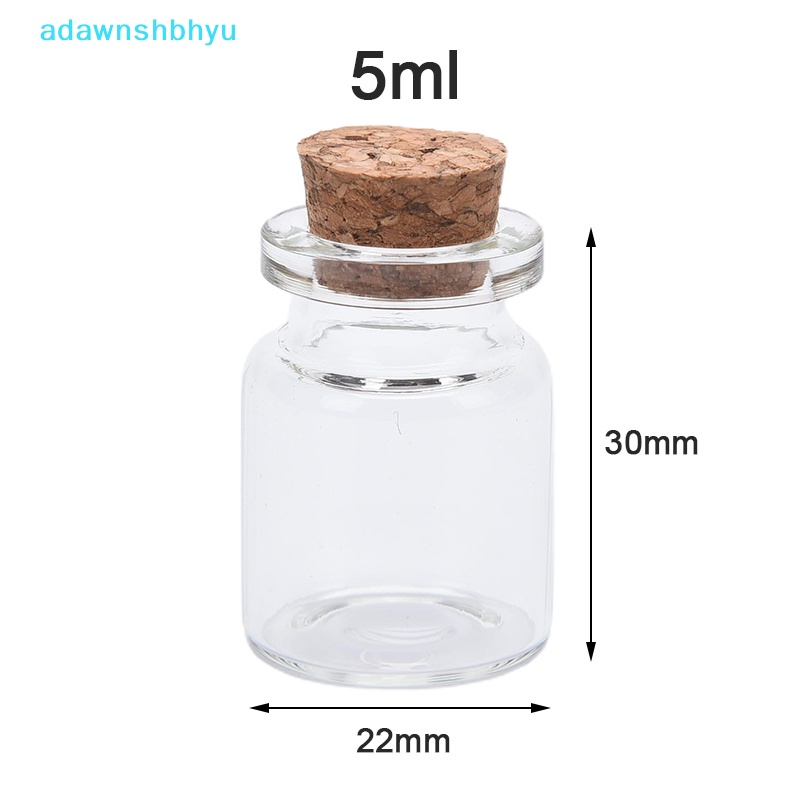 Set 10 Lọ Điều Ước Mini Bằng Thủy Tinh Có Hạt Nút Bần Dùng Để Trang Trí DIY