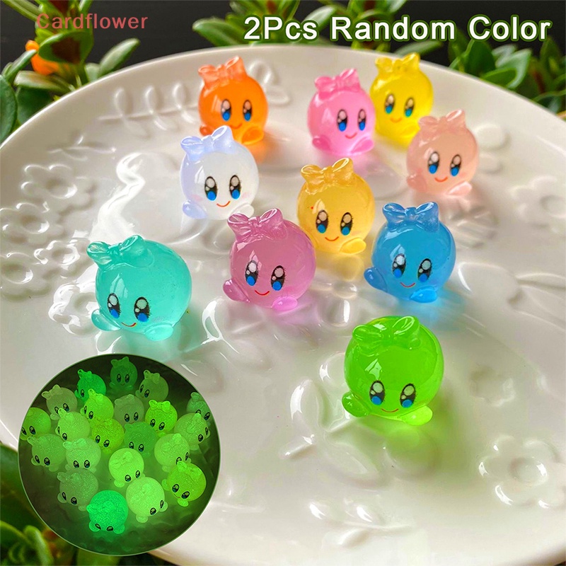 Bộ 2 Búp Bê Kirby Bong Bóng Dạ Quang Trang Trí Tiểu Cảnh Mới