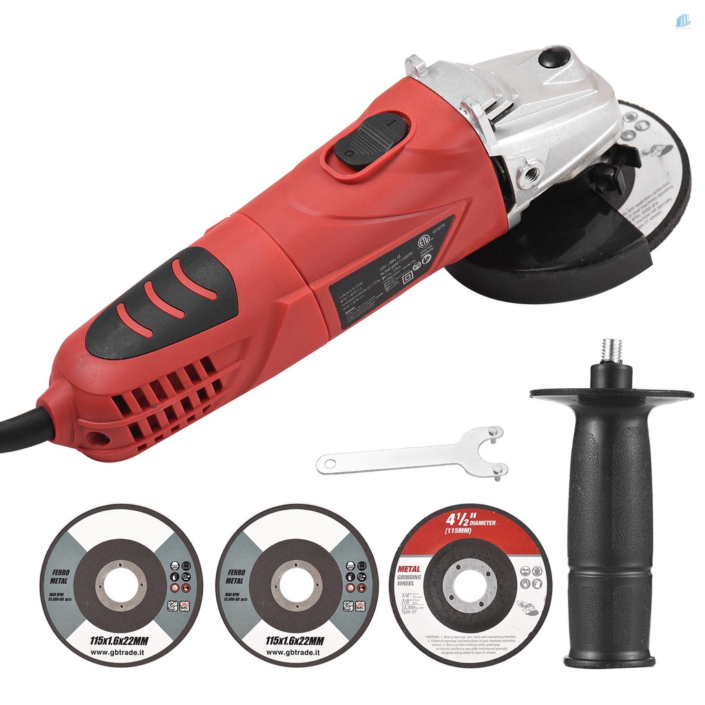 Máy Mài Góc 6-Amp 720W 4-1 / 2 &quot;/ 5 '' Với Bánh Xe Và Tay Cầm Phụ Kiện Cho Máy Mài