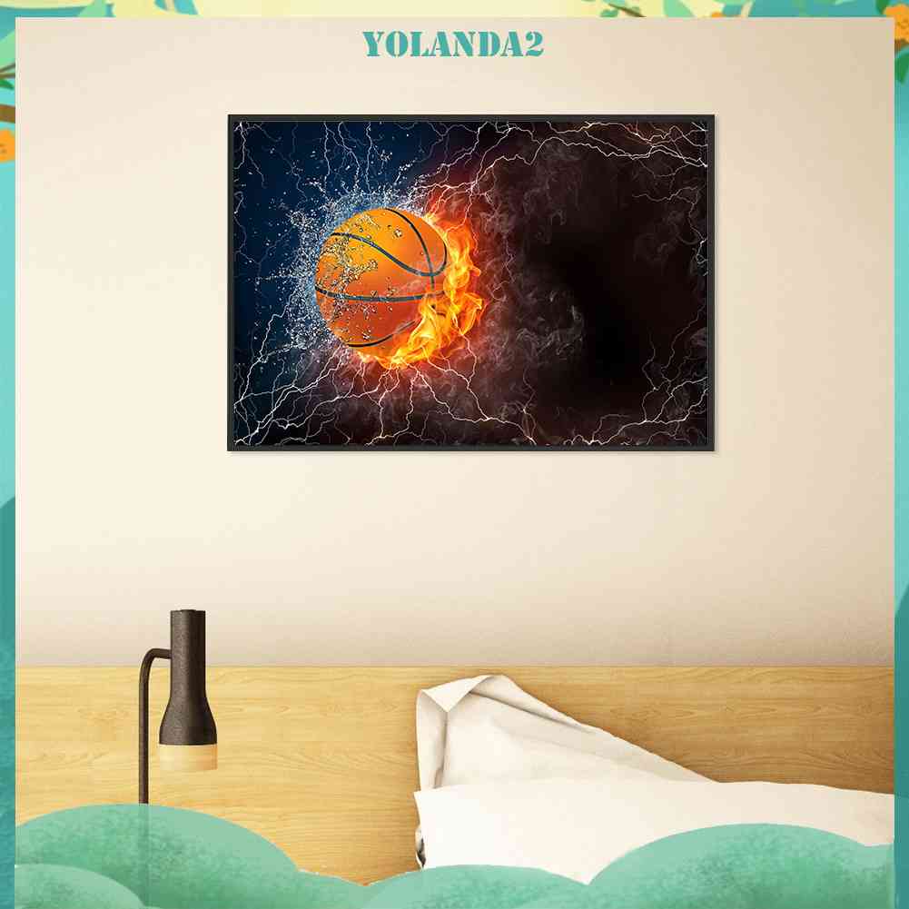 Tranh Đính Đá Kim Cương Toàn Bộ 5D DIY Hình Vẽ Bóng Rổ