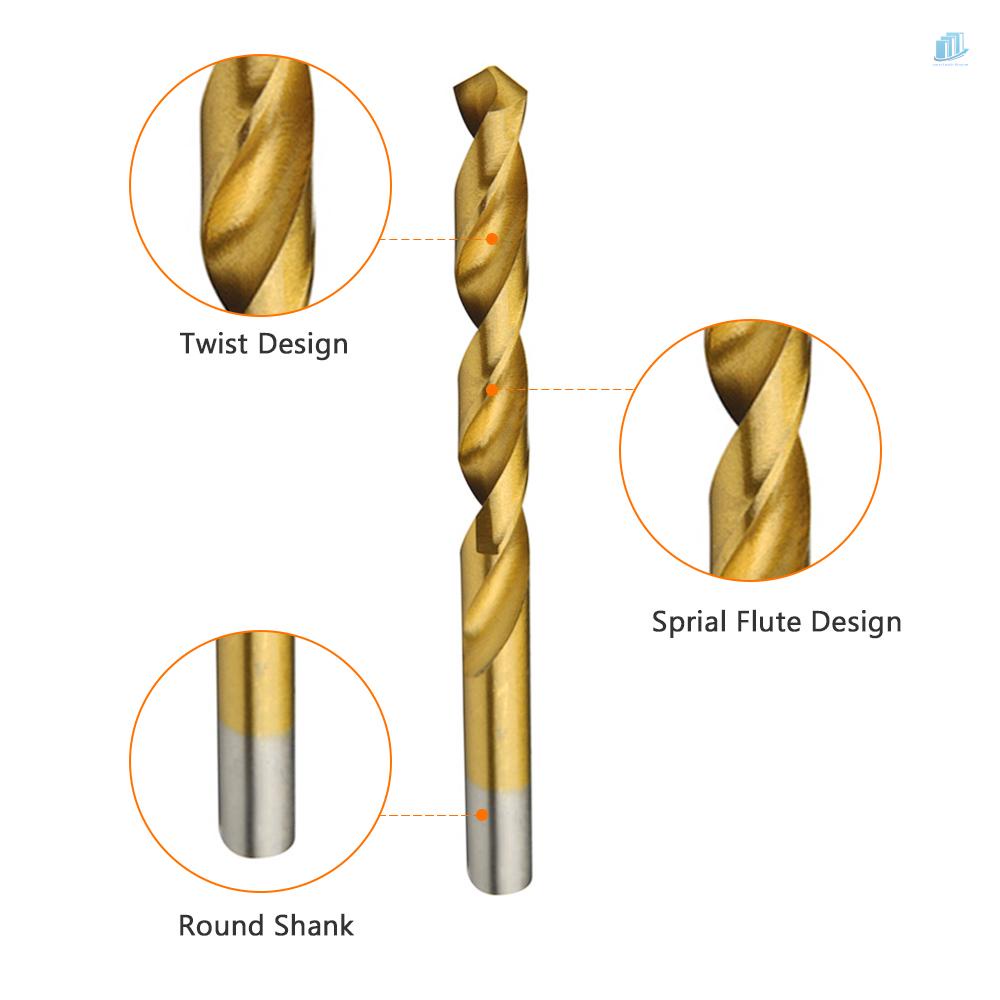 Bộ Mũi Khoan Xoắn Titan 99 Món Tốc Độ Cao Kèm Hộp Đựng Bằng Hợp Kim Nhôm Đồng Cho Gỗ / s2mwvn