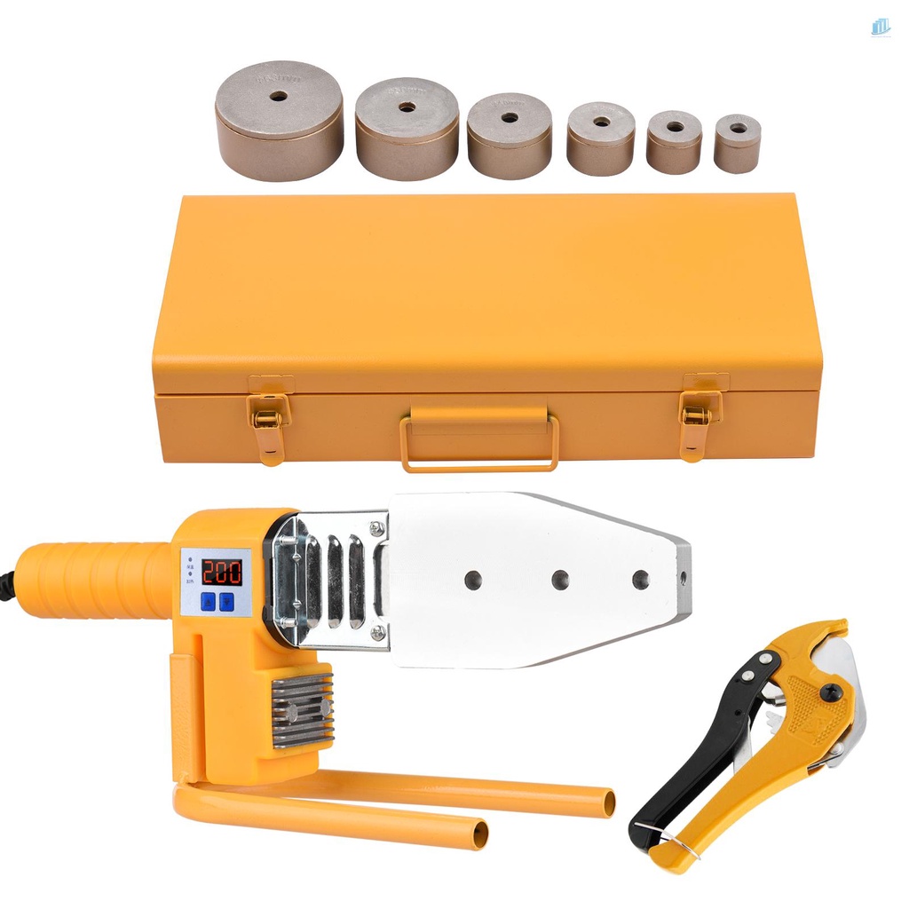 Máy Hàn Bằng Nhựa 0-3200 Chuyên Dụng°C Máy Hàn Kỹ Thuật Số 6 Đầu Tản Nhiệt 20 / 25 / 32 / 40 / 50 / 63mm 1000W Electr