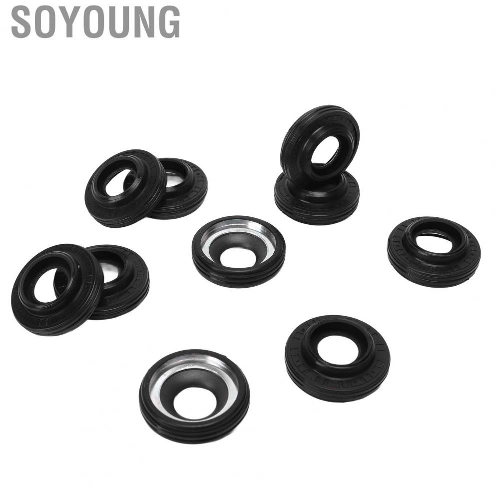Soyoung AC Compressor Oil Seal  Black Moisture Resistant AC Compressor Shaft Seal Kit 10 PCS Perfect Match  for DKS32C AC Compressor