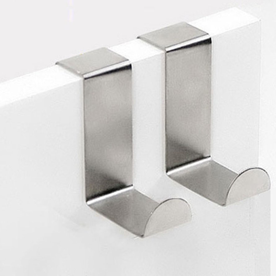 Over The Door Hooks Hanging Towel Rack Stainless Steel Multiple Use Z Shaped