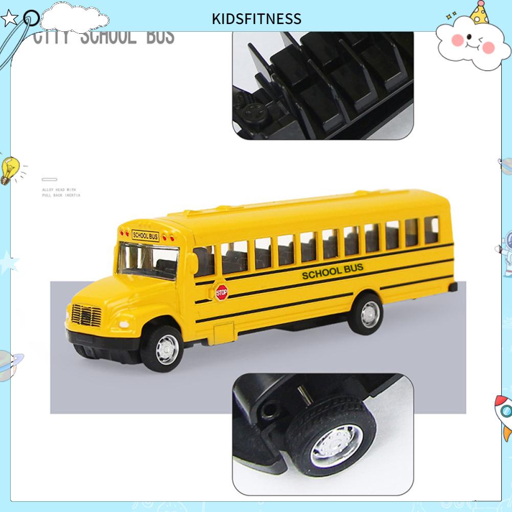 Kids Fitness Mô Hình Xe Buýt Trường Học Hợp Kim Phỏng Lực Đồ Chơi Cho Bé Trai Trẻ Em