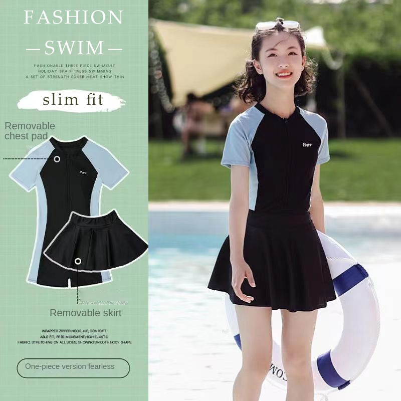 Bộ Đồ Bơi Phong Cách Hàn Quốc Thời Trang Cho Bé Gái 13-17 Tuổi