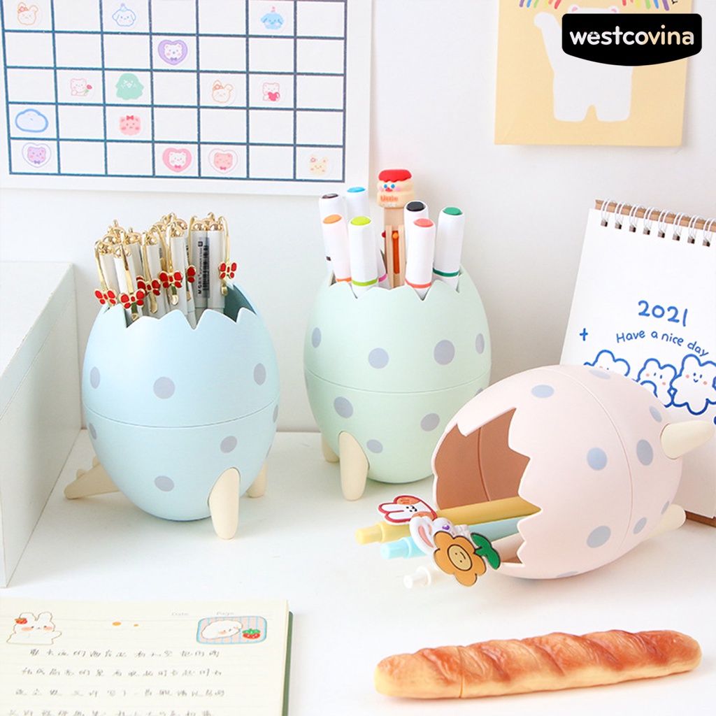 [COD]♪Giá Đỡ Bút Hình Trứng Khủng Long Bằng Nhựa Cỡ Lớn Đáng Yêu Tiện Dụng Cho Gia Đình