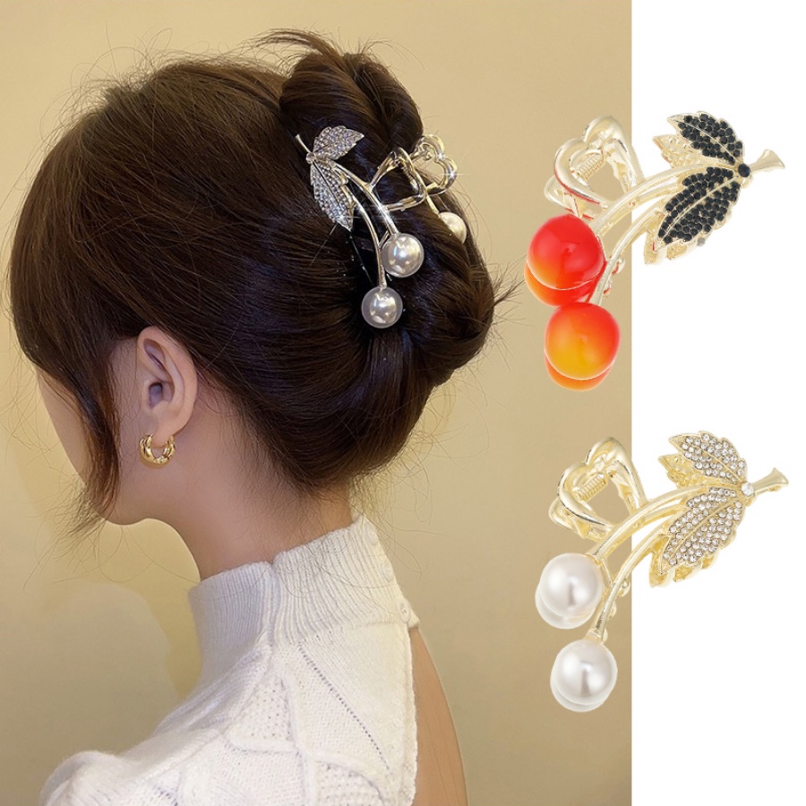 Kẹp Tóc Hình Quả Cherry Đính Đá Thời Trang Cho Nữ