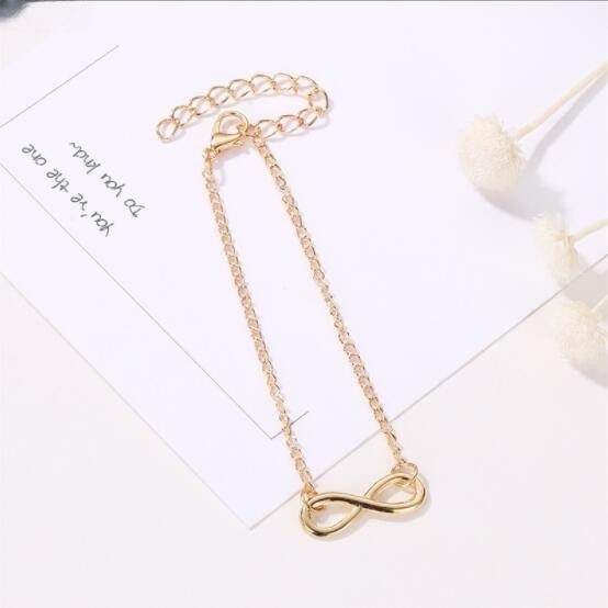 Vòng Tay Kim Loại Mặt Số 8 Phong Cách Retro Thời Trang C1