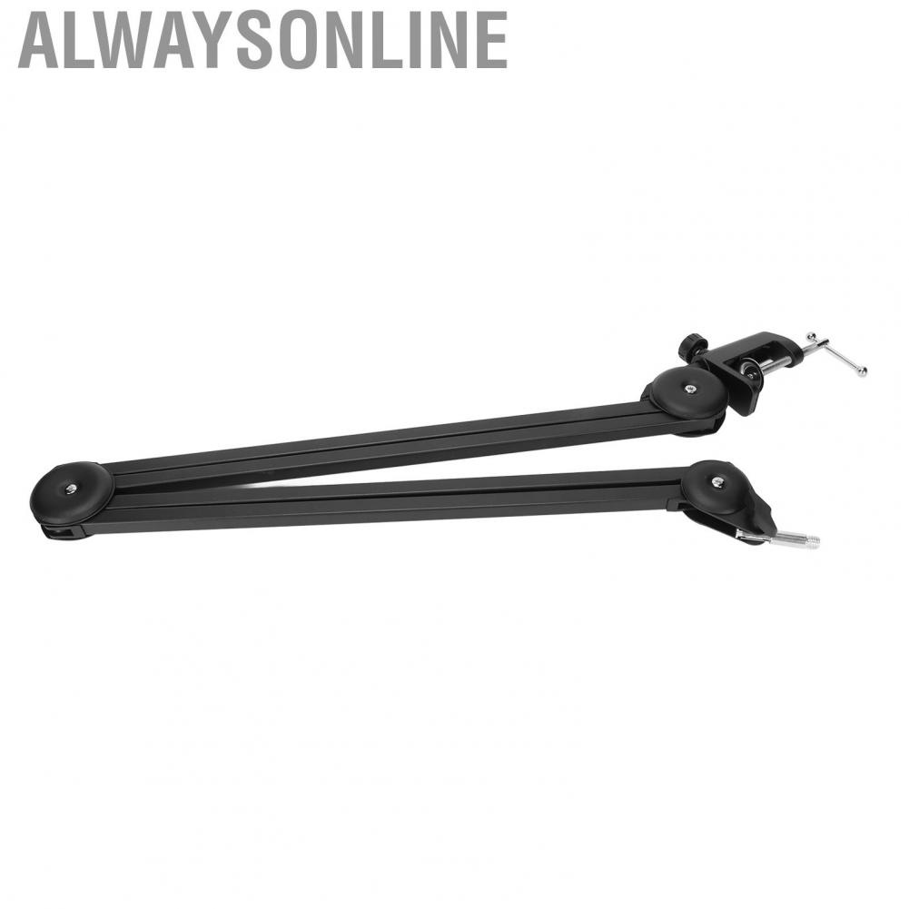 Alwaysonline Microphone Arm Stand Professional 2KG Load Bearing Capacity Adjustable Angle Mic Boom for Live Broadcast  Station