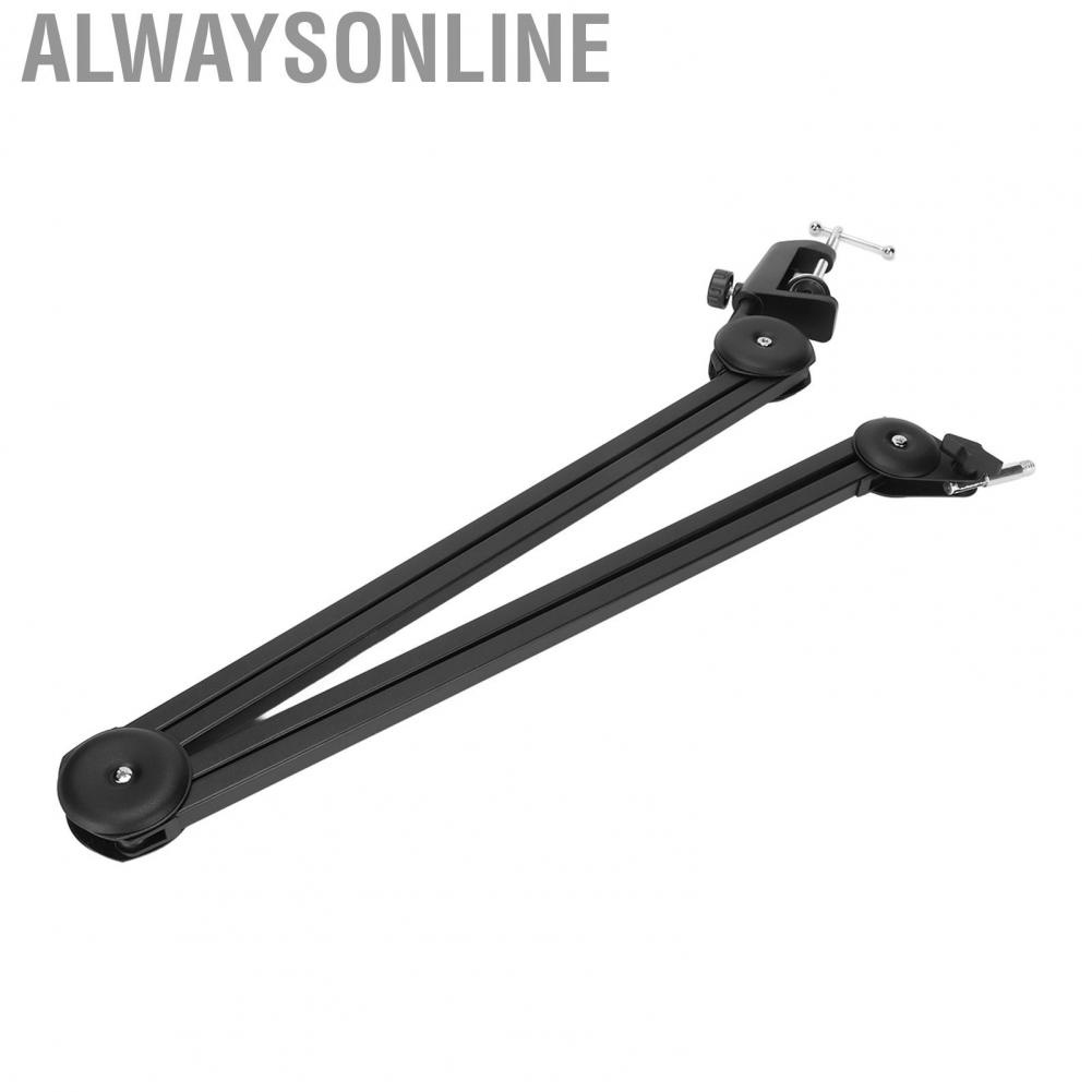 Alwaysonline Microphone Arm Stand Professional 2KG Load Bearing Capacity Adjustable Angle Mic Boom for Live Broadcast  Station