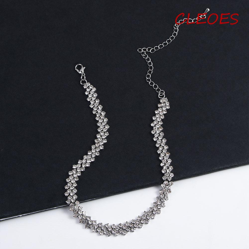 Cleoes Đầy Đủ|Vòng Cổ Choker Đính Đá Lấp Lánh Thời Trang Cho Nữ