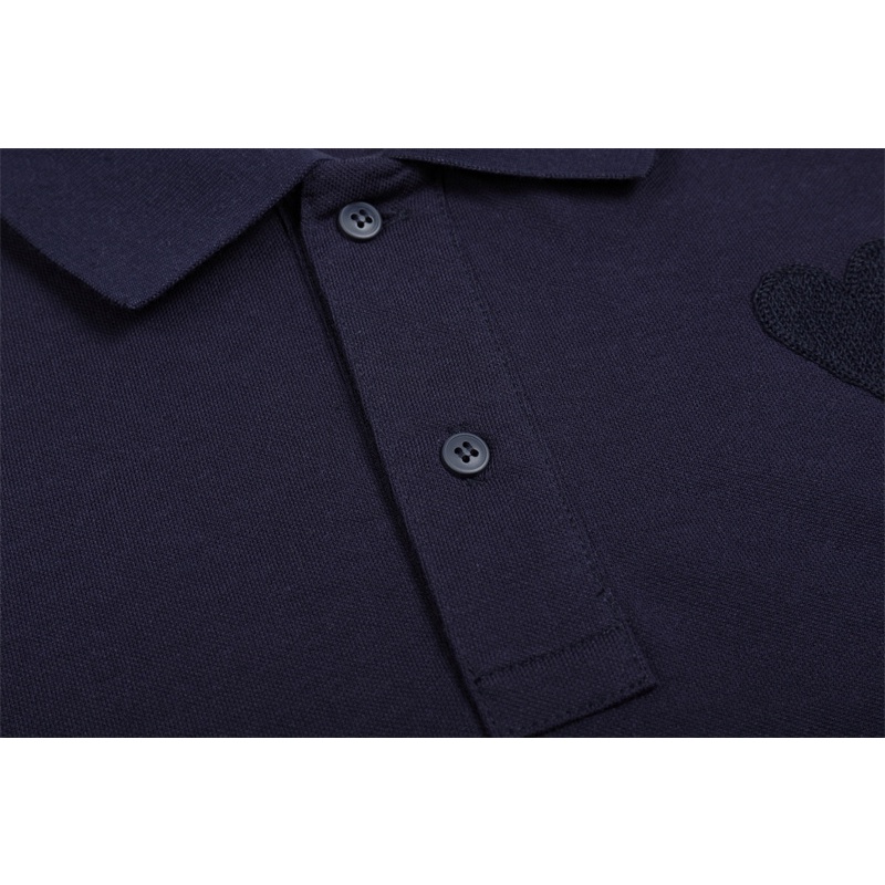 Áo Thun polo Ngắn Tay Thêu Hình Trái Tim Nhỏ Thời Trang Unisex M-I88-