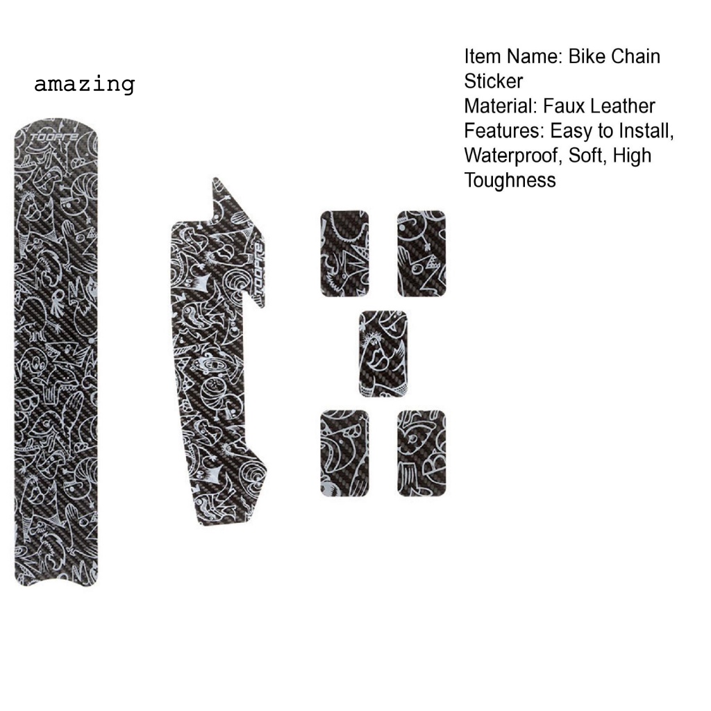 1 Bộ Miếng Dán Dây Xích Xe Đạp Bằng Da Giả Chống Trầy Xước Dễ Lắp Đặt