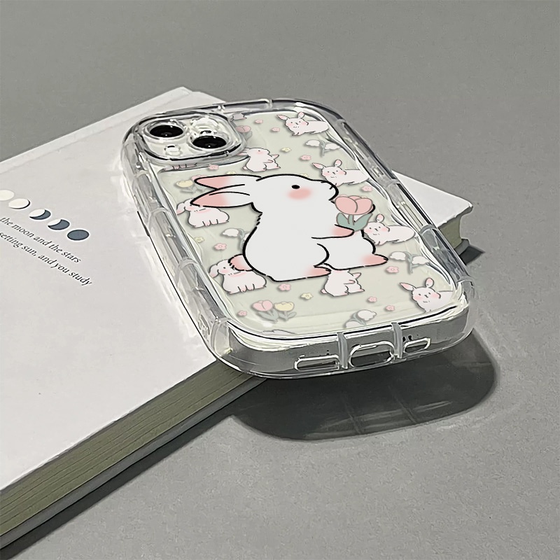 Ốp Điện Thoại TPU Silicone Mềm Trong Suốt Chống Sốc In Hình Thỏ Dễ Thương Cho IPhone 14 13 12 11 Pro XS Max X XR 7 + 8 Plus