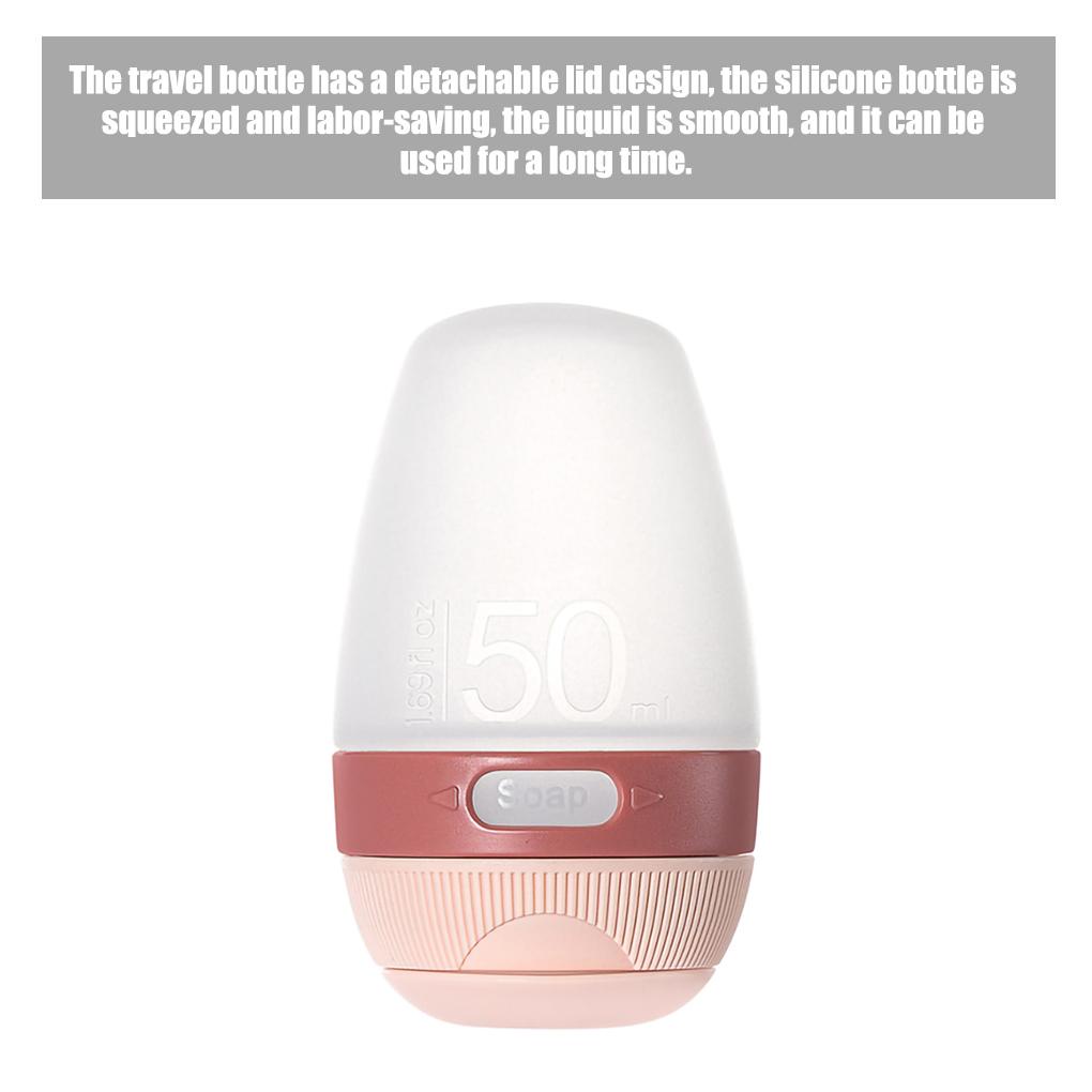 Chai Nhựa Silicone Rỗng 50ml Màu Hồng Có Nắp Đậy Dùng Đựng Mỹ Phẩm Khi Đi Du Lịch