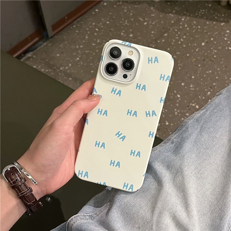 Ốp Điện Thoại Cứng Chống Sốc In Chữ HAHA Cho iPhone 14 QYJS 13ProMax 12 11 7 / 8plus XR xsmax 12Pro 11 14p