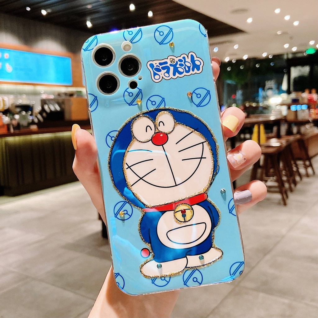 Ốp Điện Thoại TPU Chống Sốc Họa Tiết Doraemon Cho IPhone 14 13 12 11 Pro MAX 14 PLUS X XR XS MAX