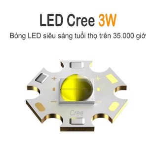 Bóng đèn LED Cree 3W, 5W siêu sáng (Điện áp 3V - 5V,) đã hàn sẵn đế tản nhiệt 20mm