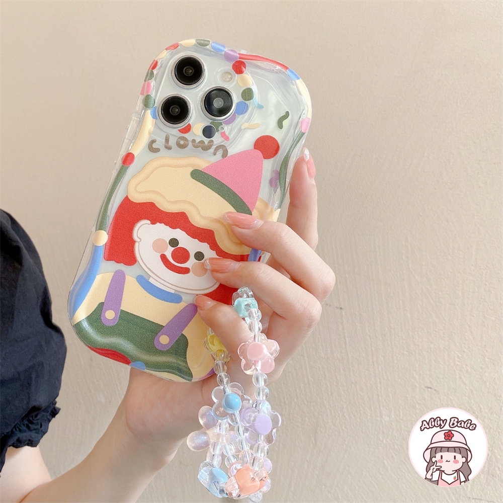 Ốp Điện Thoại TPU Dẻo Họa Tiết Chú Hề &amp; Hoa Kèm Vòng Đeo Tay Chống Sốc Cho IPhone 14 Pro Max 11 12 11 Pro Max X XS 7Plus