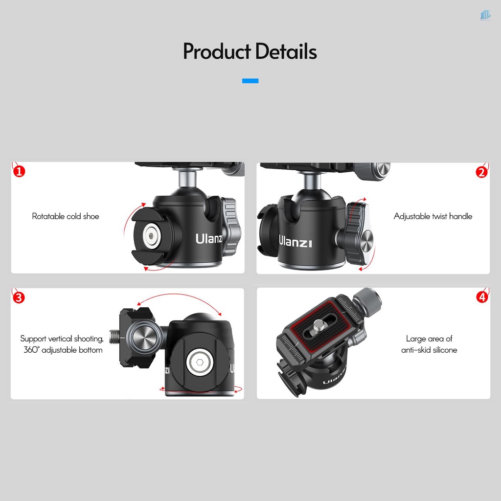 Đầu Bi Thông Minhwatchinone Ulanzi U-80L Arca Swiss 1 / 4 Inch Tháo Gỡ Nhanh Cho Máy Ảnh DSLR Tải Trọng 10kg 10kg Chất Lượng Cao