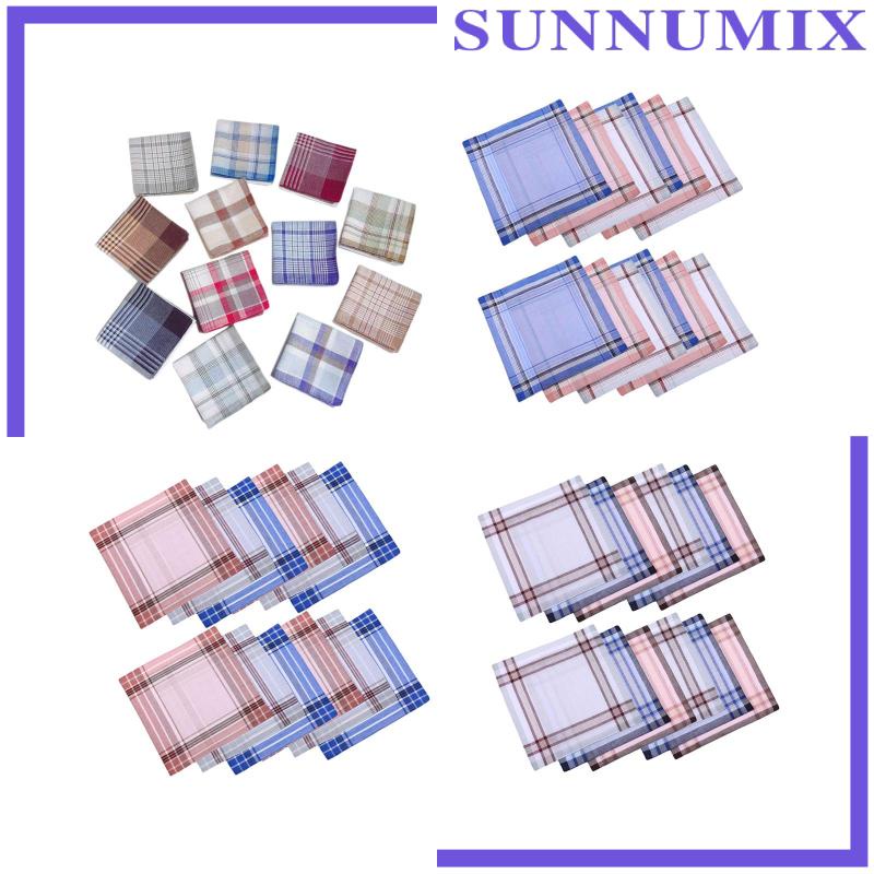 Khăn Tay Cotton x Họa Tiết Sọc Caro Thanh Lịch Cho Nam