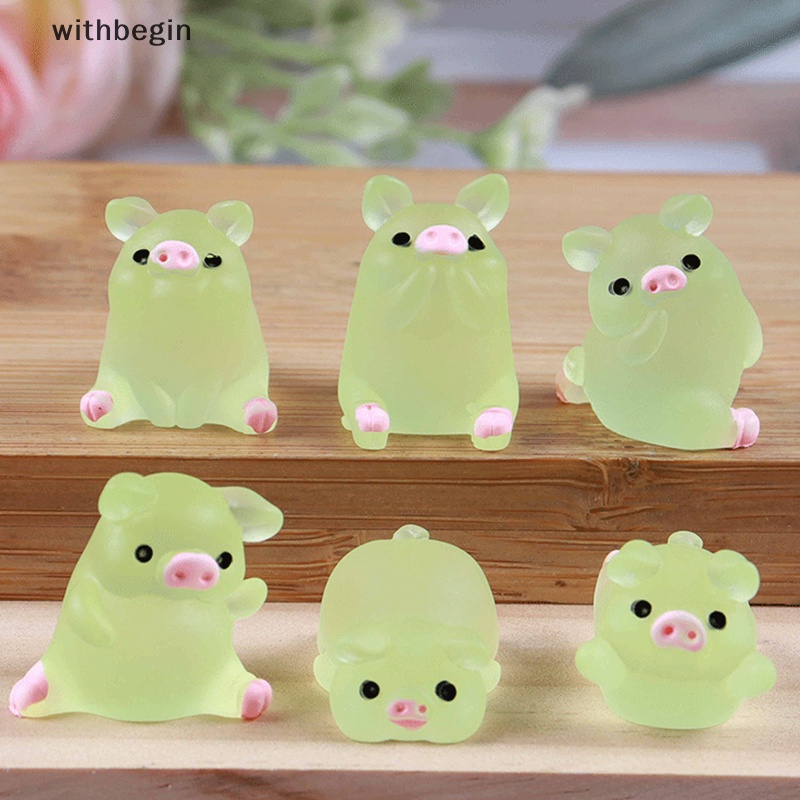 Bộ 10 Chú Heo Bằng Nhựa Resin Dễ Thương Dùng Trang Trí Sổ Tay / Điện Thoại DIY