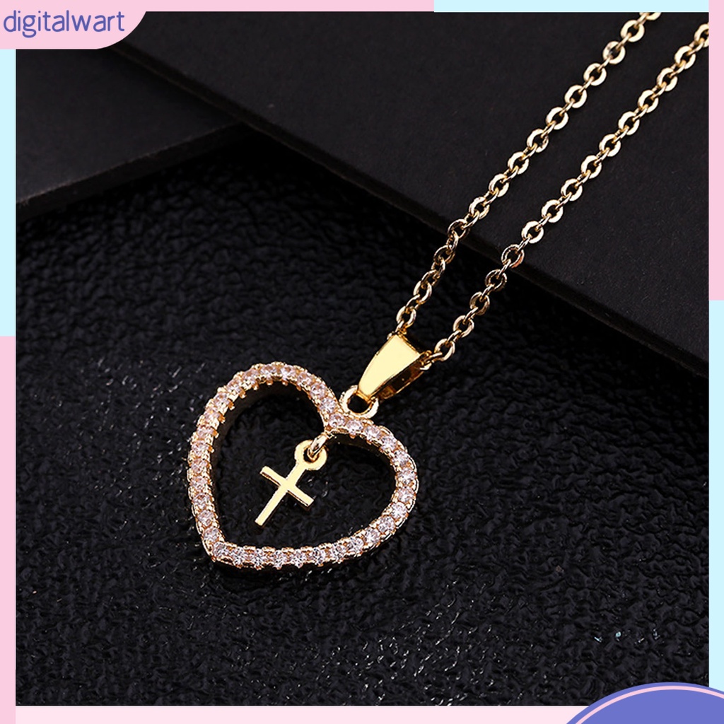 Vòng cổ Mặt Hình Trái Tim / Thánh Giá Đính Đá Nhiều Màu Sắc Thời Trang Cho Nữ