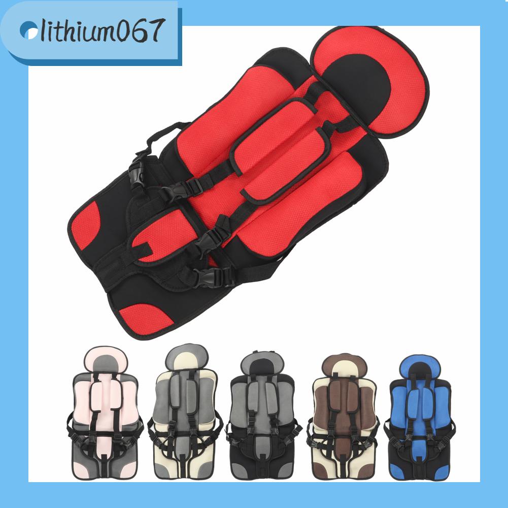 Lithium067 Ghế ngồi an toàn cho trẻ em di động trên ô tô đơn giản Có thể gập lại Dây đeo có điều chỉnh Phụ kiện du lịch bảo vệ
