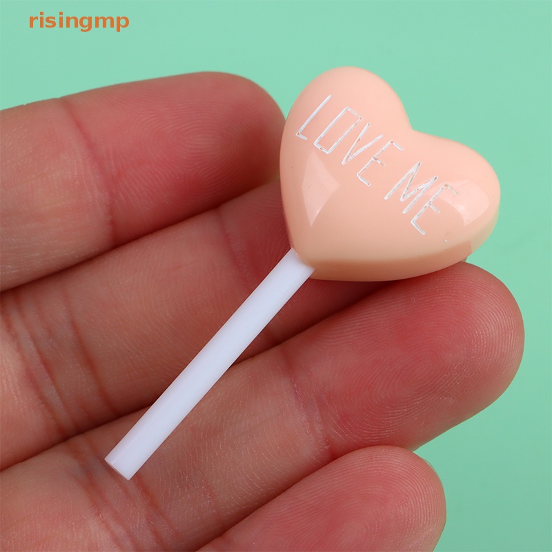 Set 10 Mô Phỏng Kẹo Mút Trái Tim Bằng Resin DIY Cho Điện Thoại