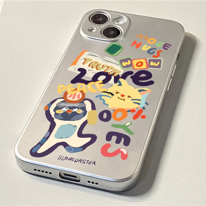 Vỏ mềm tương thích cho IPhone 11 12 13 14 Pro Max XR X 7 8 Plus XS Max SE 2020 Vỏ điện thoại silicon đáng yêu sang trọng Vỏ mạ điện màu bạc