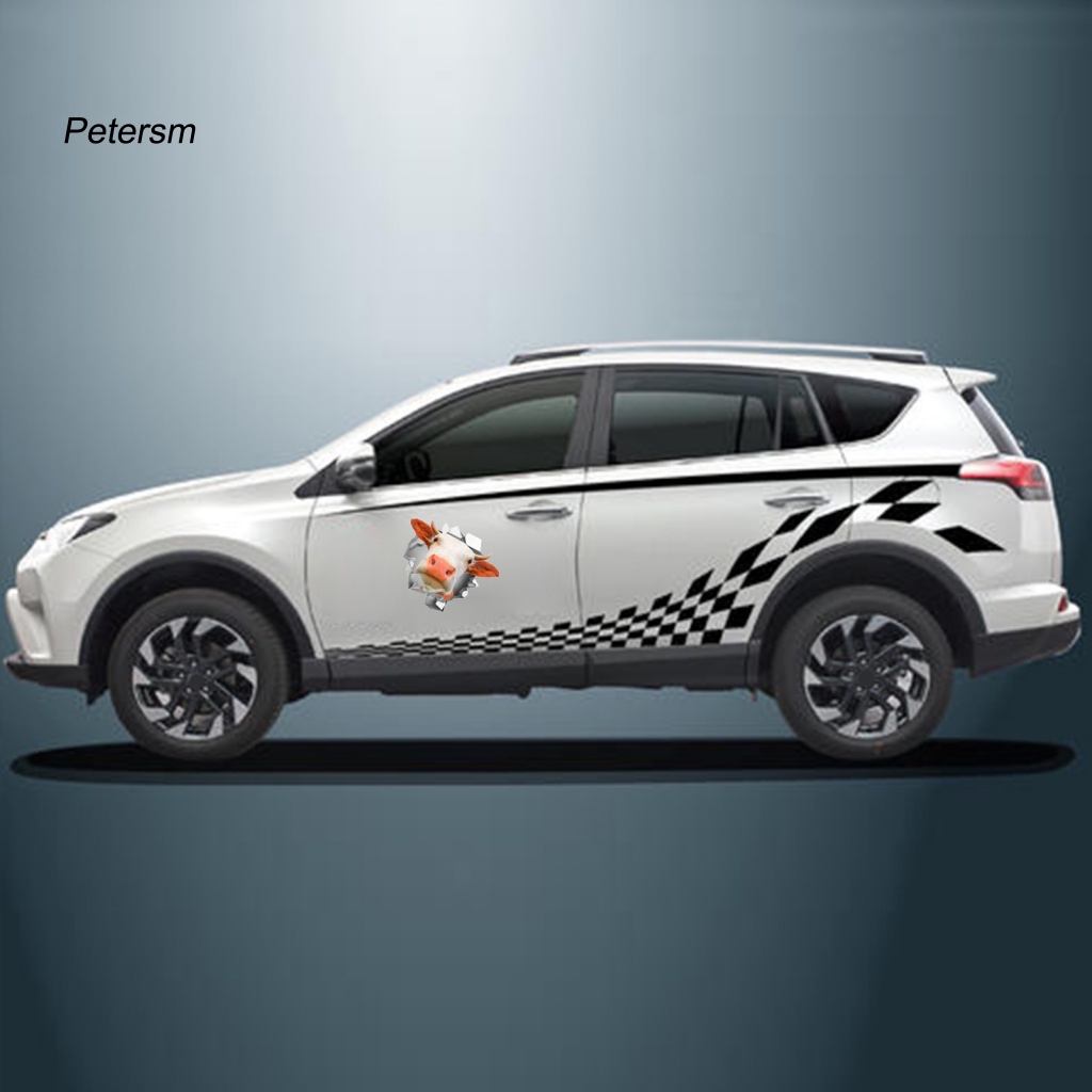 Đề Can Dán Trang Trí Xe Hơi Hình Đầu Bò 3D 13x13cm Bằng Nhựa PVC Phản Quang Tiện Dụng